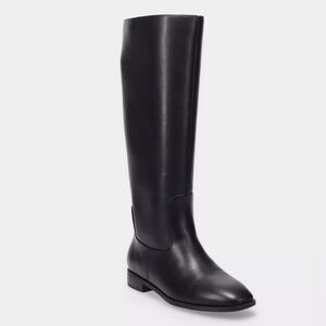 Elegant Black Knee-High Wide Calf Women's Boots